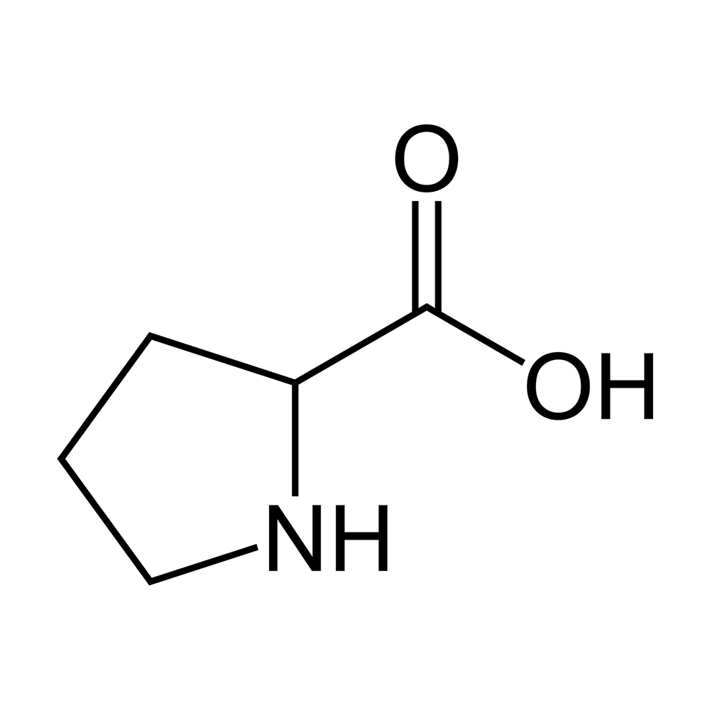 Fórmula del aminoácido L prolina