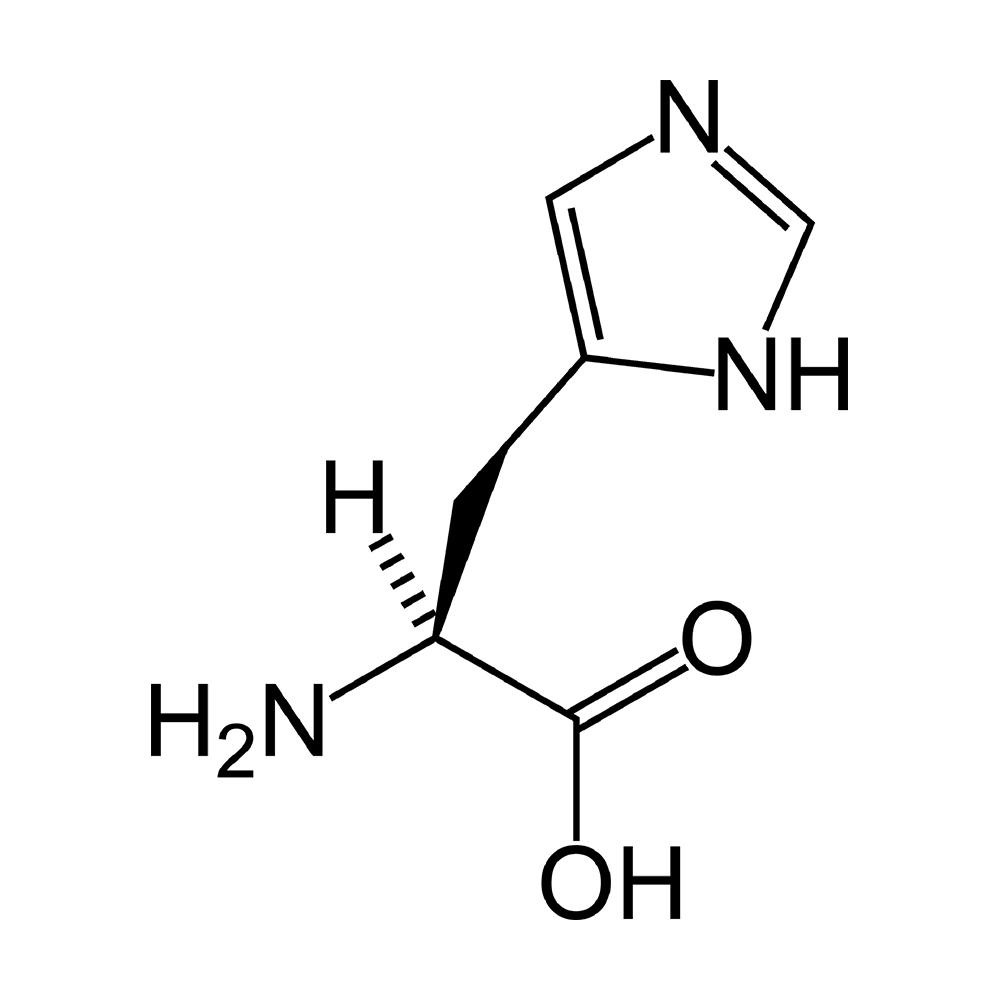 Fórmula del aminoácido L histidina
