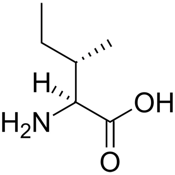 Fórmula del aminoácido esencial L isoleucina