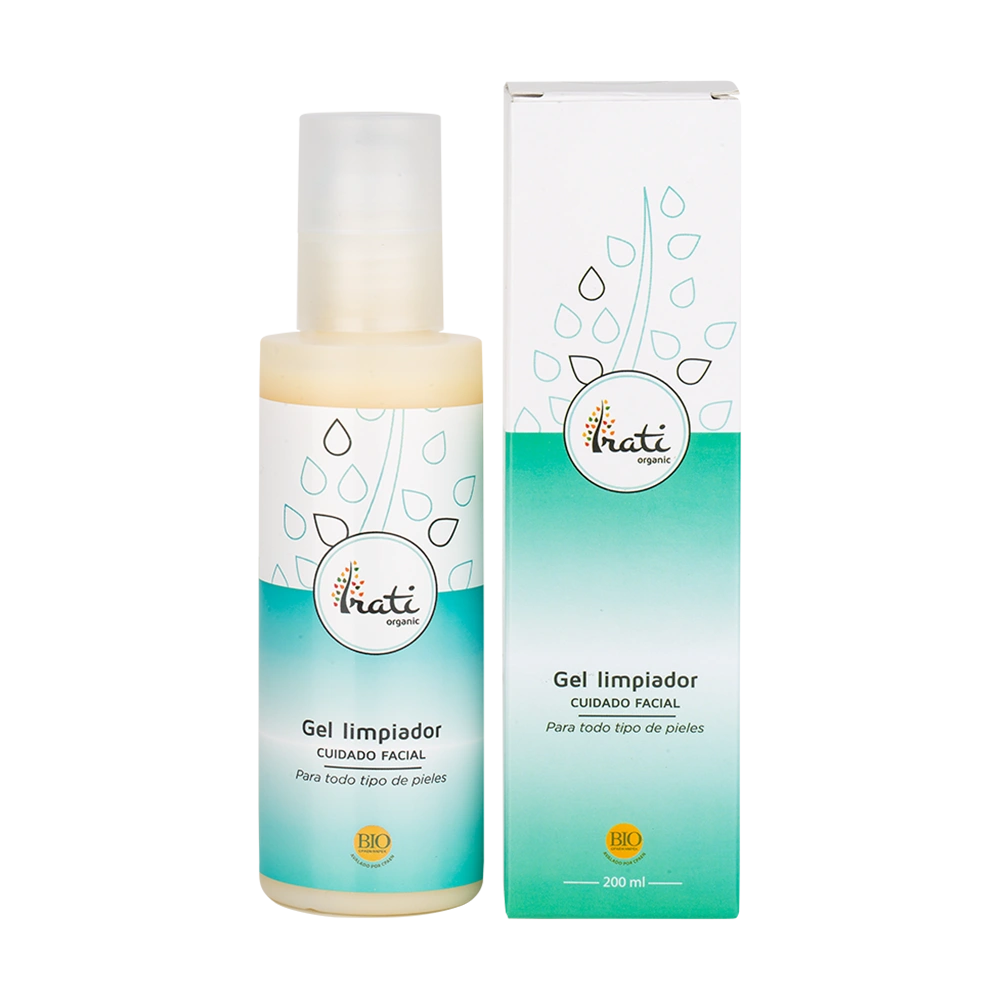 Gel Limpiador Facial BIO envase de 200 mililitros de la línea Irati Organic, producto de Laboratorios Equisalud