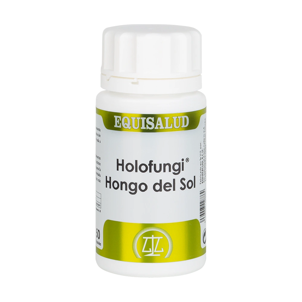 Holofungi Hongo de Sol bote de 50 cápsulas de la línea Holofungi, producto de Laboratorios Equisalud