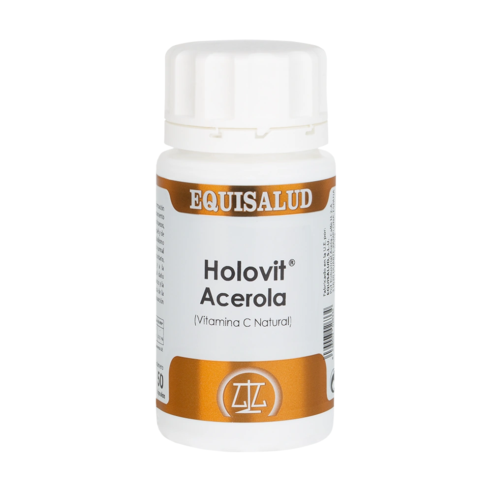 Holovit Acerola bote de 50 cápsulas de la línea Holovit, producto de Laboratorios Equisalud