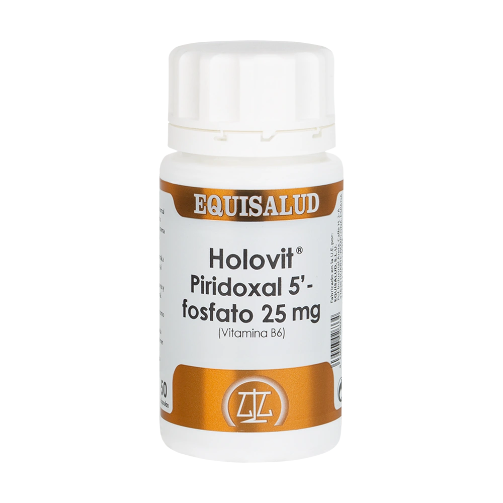 Holovit Piridoxal-5-fosfato bote de 50 cápsulas de la línea Holovit, producto de Laboratorios Equisalud