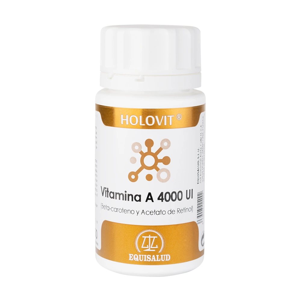 Holovit Vitamina A 4000 UI bote de 50 cápsulas de la línea Holovit, producto de Laboratorios Equisalud