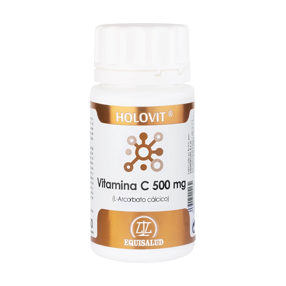 Holovit Vitamina C 500 miligramos bote de 50 cápsulas de la línea Holovit, producto de Laboratorios Equisalud