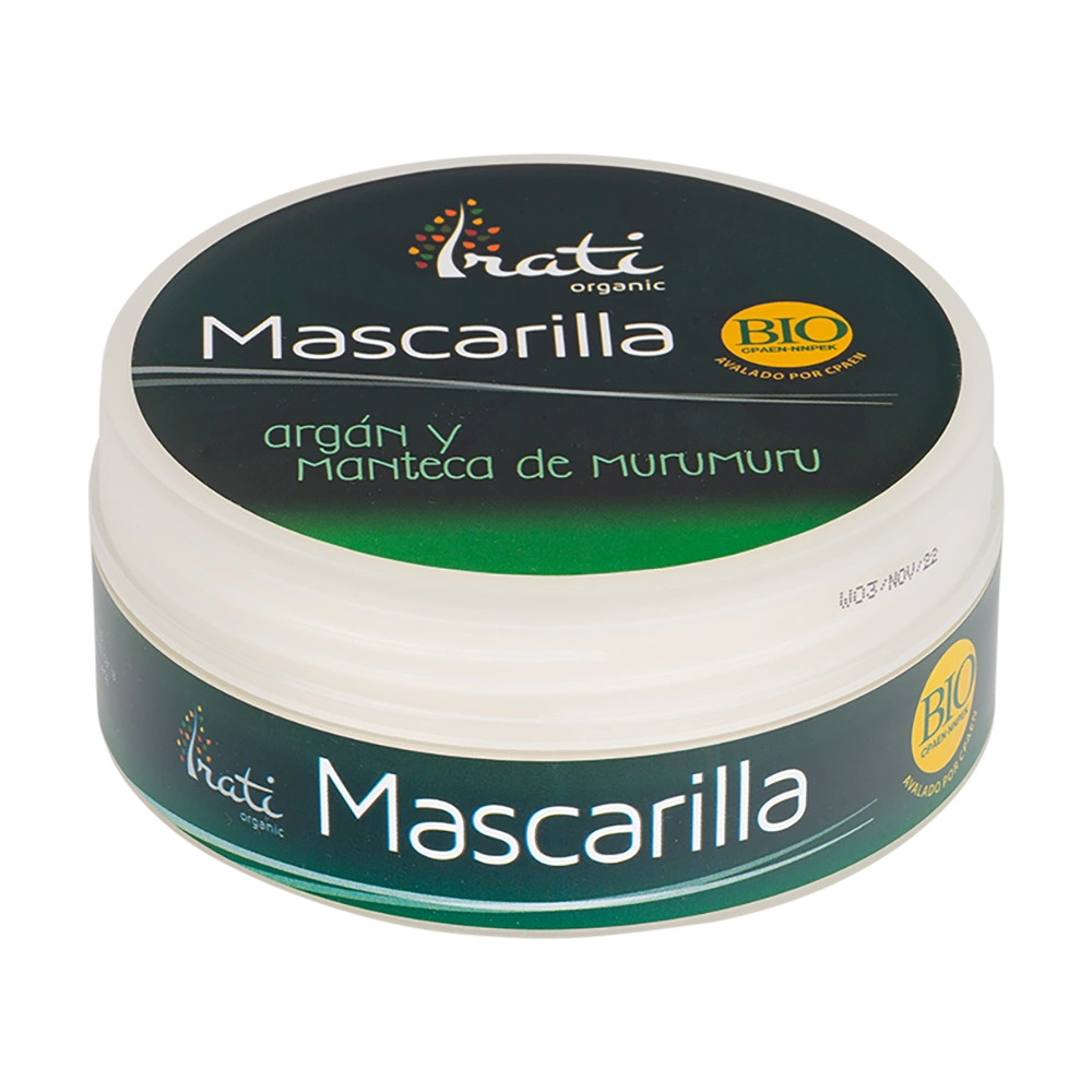 Mascarilla de argán y manteca de mururmuru envase de 150 mililitros de la línea Irati Organic, producto de Laboratorios Equisalud