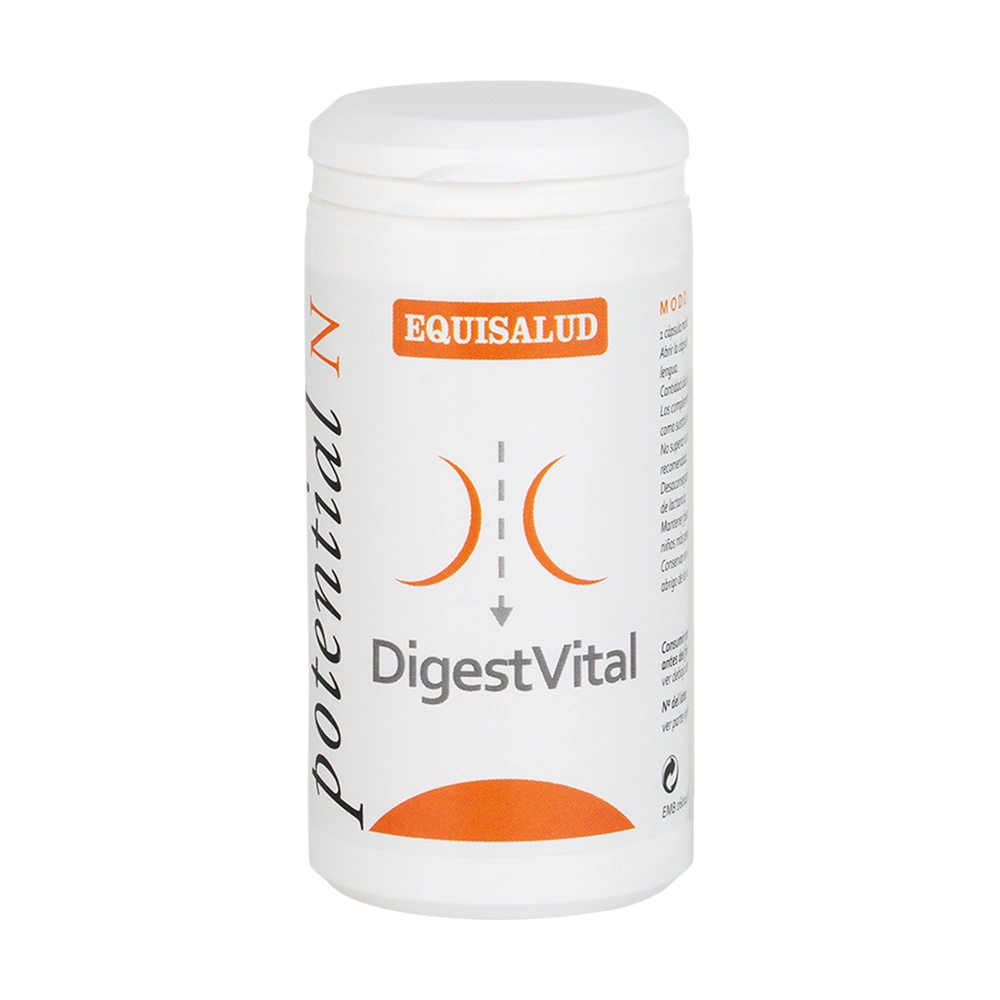 DigestVital bote de 60 cápsulas de la línea Micronutrición Funcional, producto de Laboratorios Equisalud