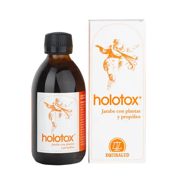 Jarabe Holotox envase de cristal. Producto de Laboratorios Equisalud