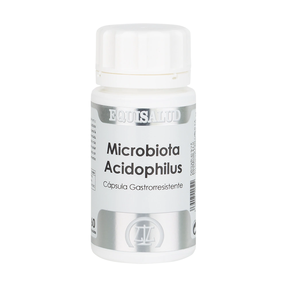 Microbiota Acidophilus envase de 60 cápsulas de la línea Microbiota, producto de Laboratorios Equisalud