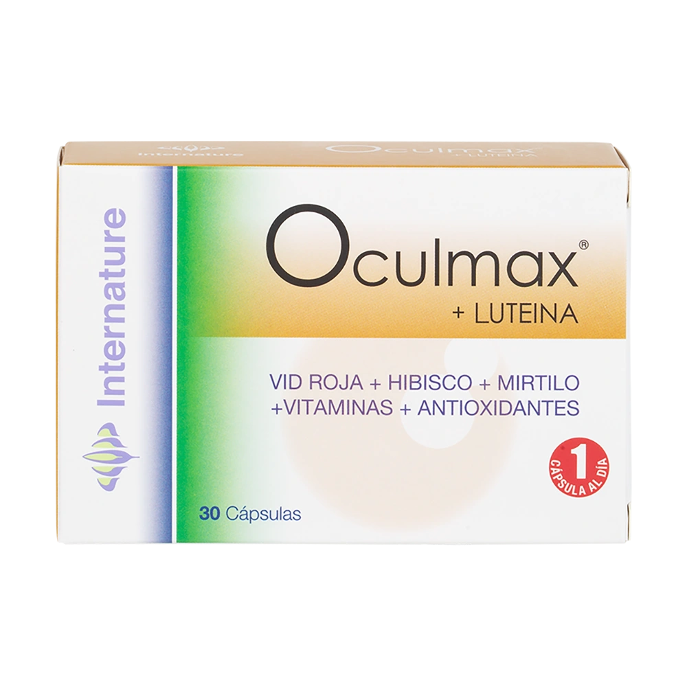 Oculmax caja de 60 cápsulas de la línea Internature, producto de Laboratorios Equisalud