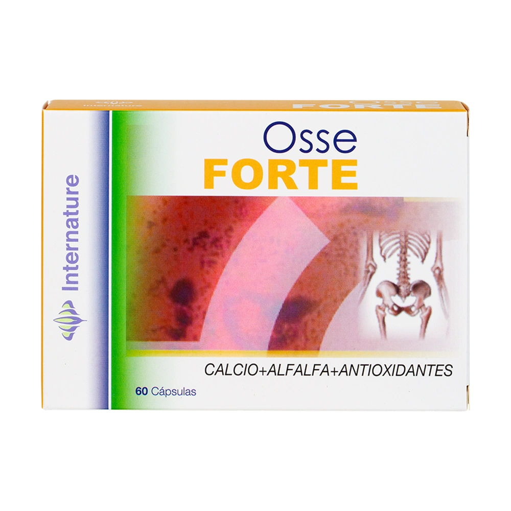 Osse Forte caja de 60 cápsulas de la línea Internature, producto de Laboratorios Equisalud