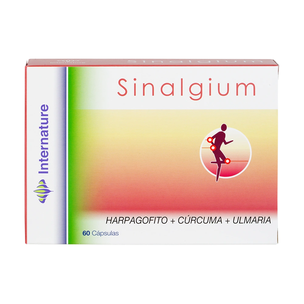 Sinalgium caja de 60 cápsulas de la línea Internature, producto de Laboratorios Equisalud