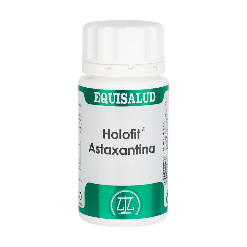 Holofit Astaxantina envase de 50 perlas de la línea Holofit, producto de Laboratorios Equisalud