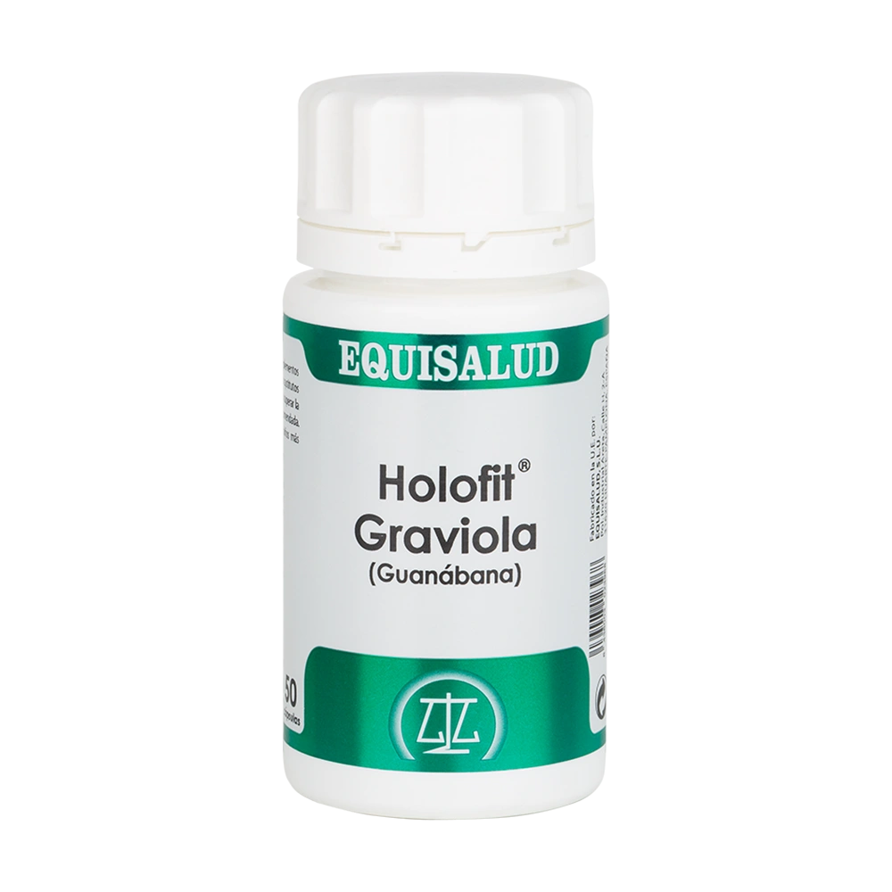 Holofit Graviola bote de 50 cápsulas de la línea Holofit, producto de Laboratorios Equisalud