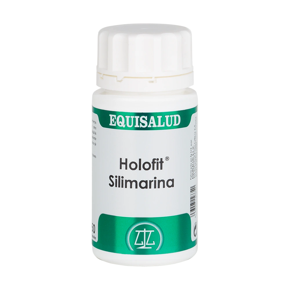 Holofit Silimarina bote de 50 cápsulas de la línea Holofit, producto de Laboratorios Equisalud