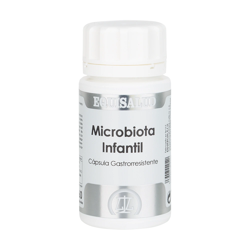 Microbiota Infantil envase de 60 cápsulas de la línea Microbiota, producto de Laboratorios Equisalud