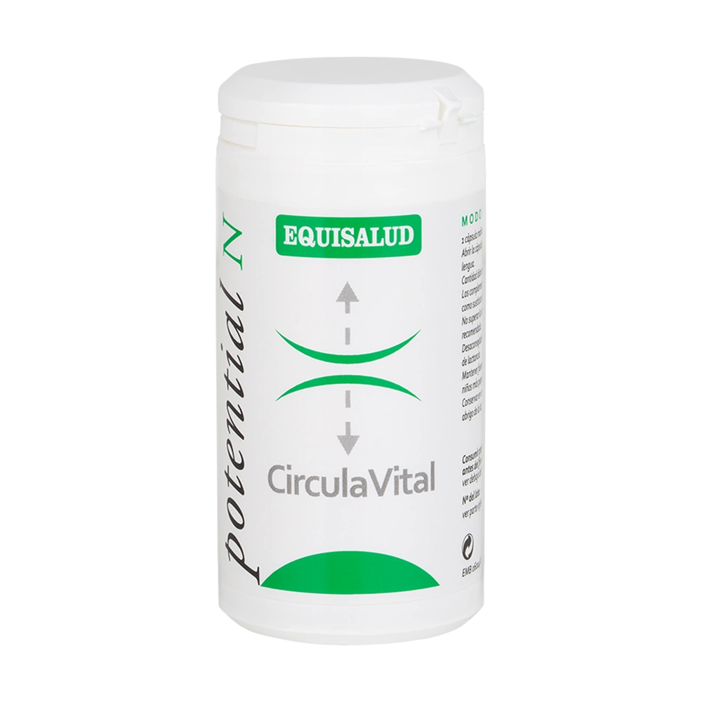 CirculaVital bote de 60 cápsulas de la línea Micronutrición Funcional, producto de Laboratorios Equisalud