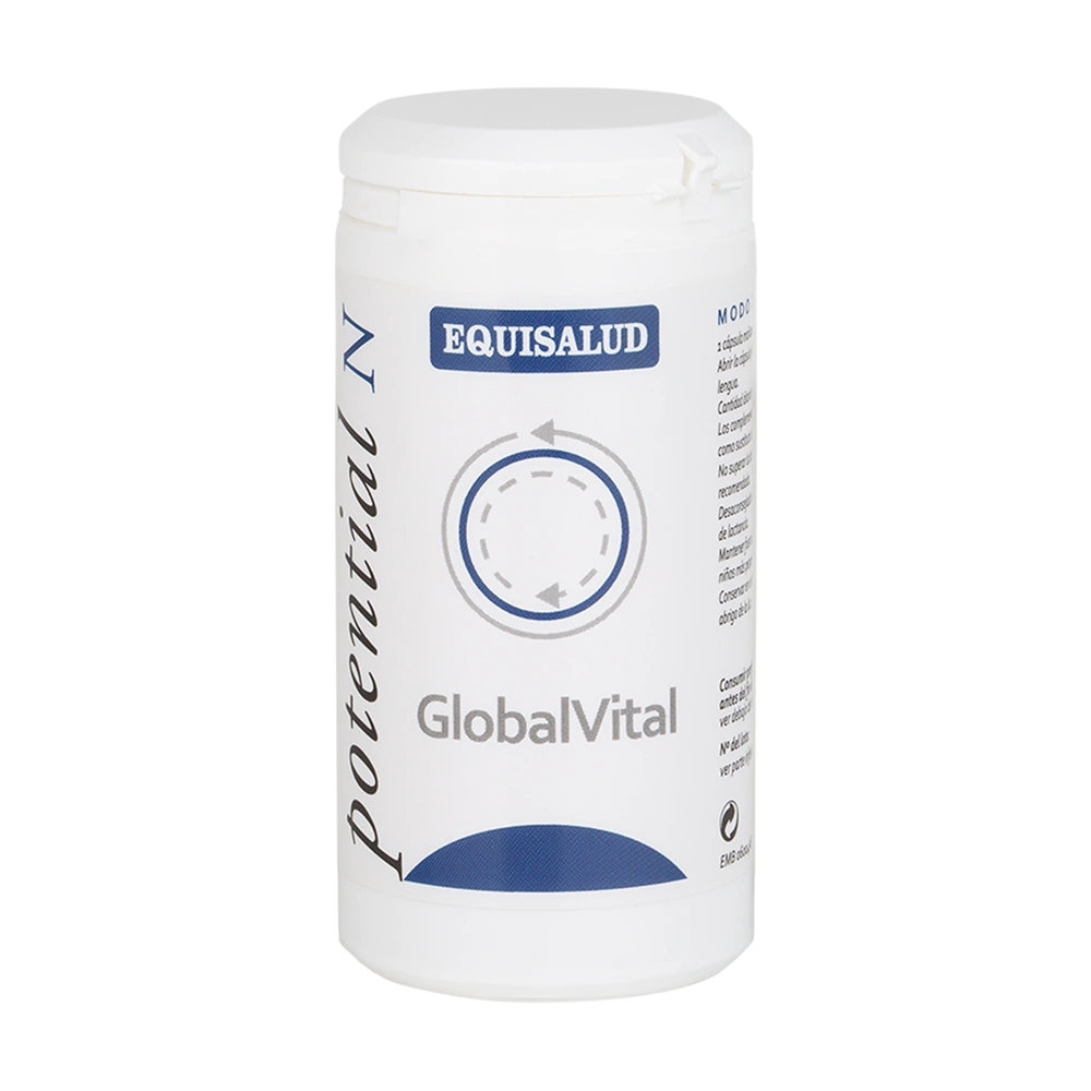 GlobalVital bote de 60 cápsulas de Micronutrición Funcional, producto de Laboratorios Equisalud