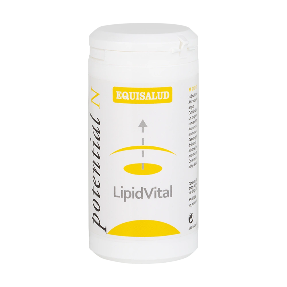 LipidVital bote de 60 cápsulas de la línea Micronutrición Funcional, producto de Laboratorios Equisalud