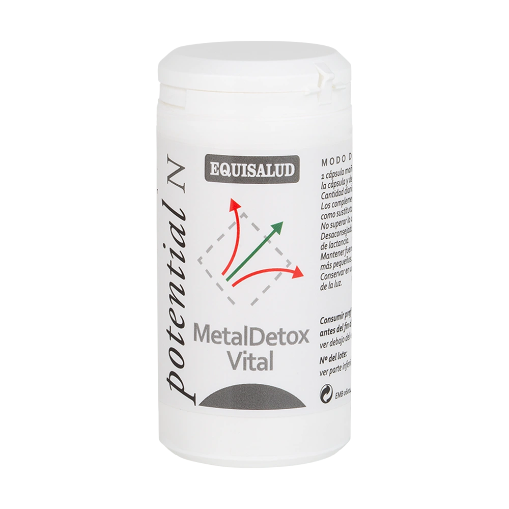Metaldetox Vital bote de 60 cápsulas de la línea Micronutrición Funcional, producto de Laboratorios Equisalud