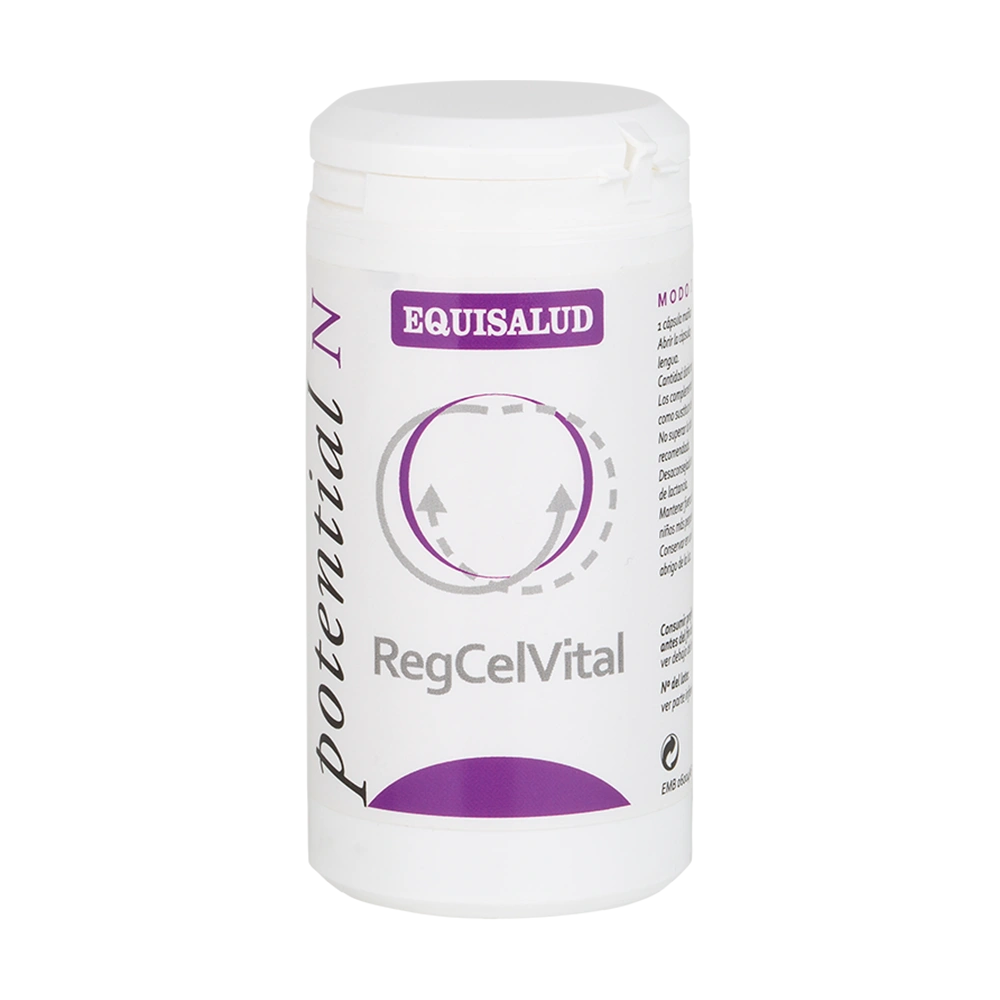 RegcelVital bote de 60 cápsulas de la línea Micronutrición Funcional, producto de Laboratorios Equisalud