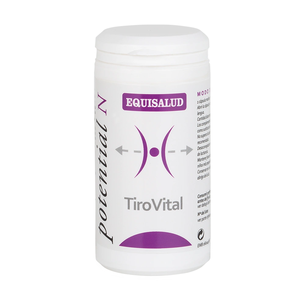 TiroVital bote de 60 cápsulas de la línea Micronutrición Funcional, producto de Laboratorios Equisalud