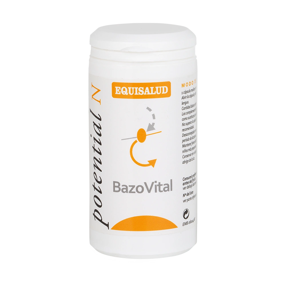 BazoVital bote de 60 cápsulas de la línea Micronutrición Funcional, producto de Laboratorios Equisalud