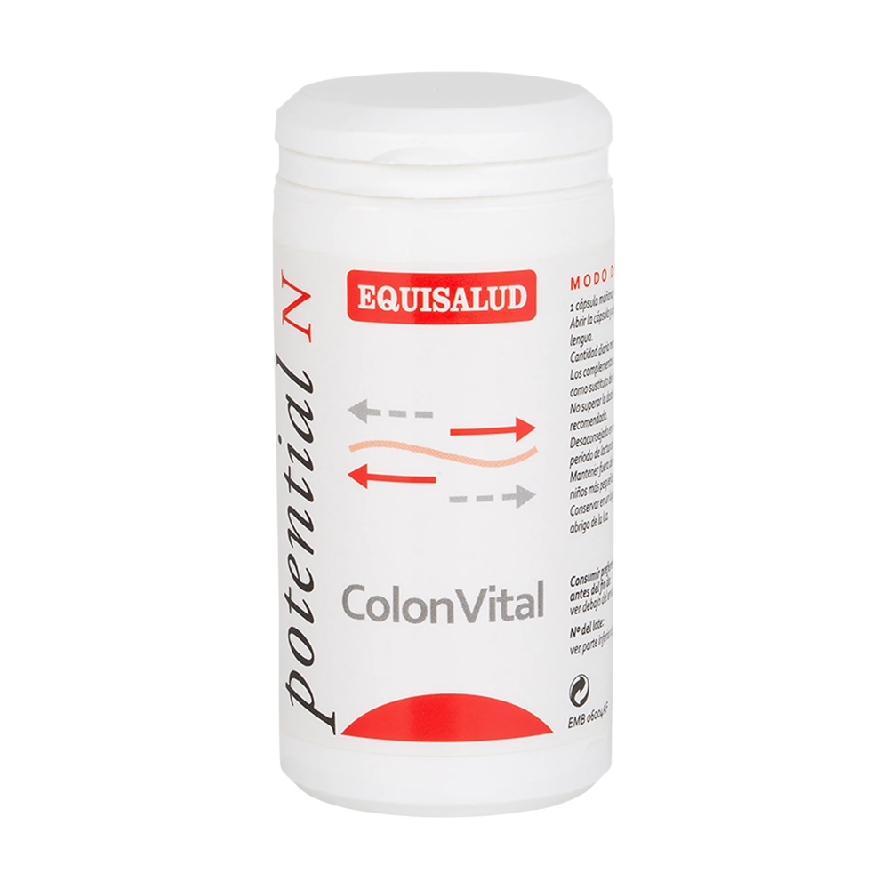 ColonVital bote de 60 cápsulas de la línea Micronutrición Funcional, producto de Laboratorios Equisalud