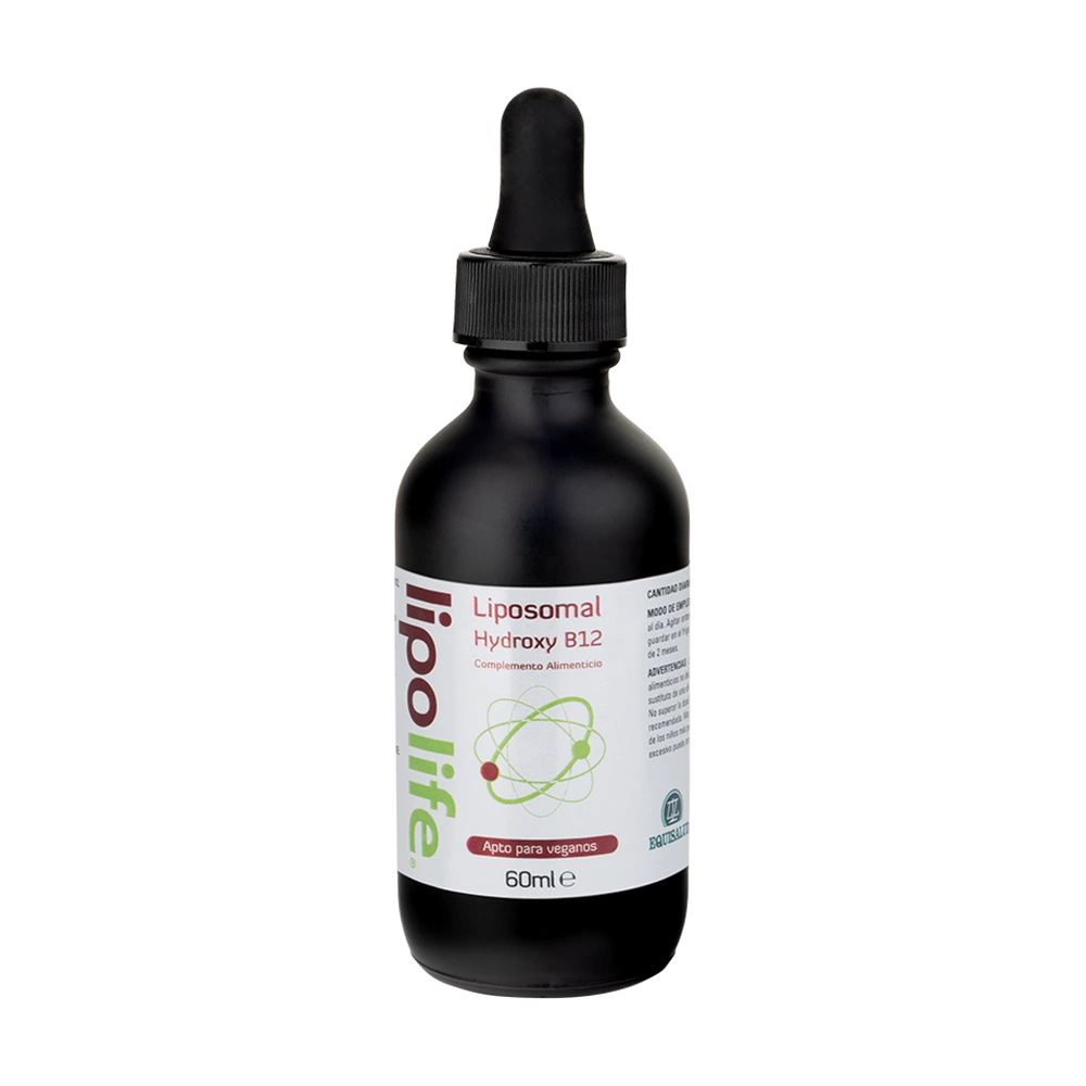 Lipolife Liposomal Hidroxy B12 envase de 60 mililitros de la línea Lipolife, producto de Laboratorios Equisalud