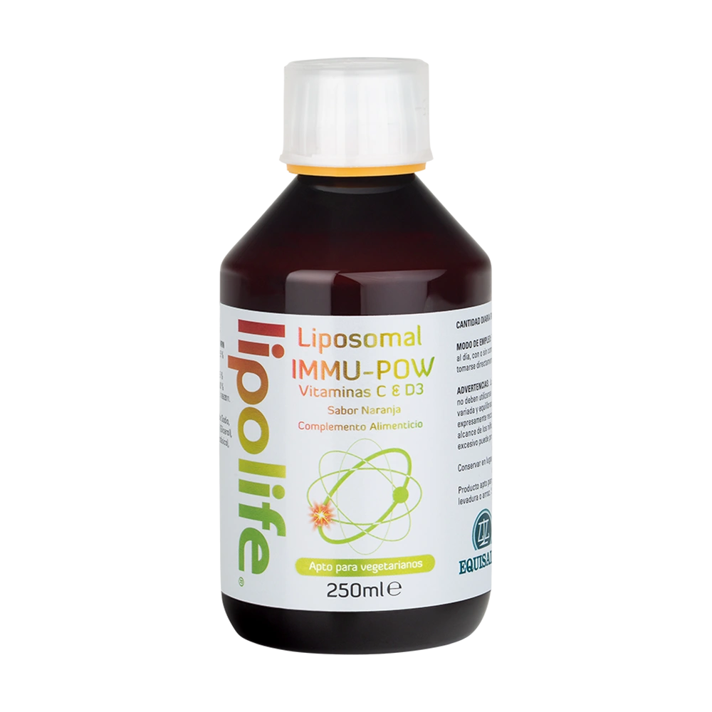 Lipolife Liposomal IMMU-POW envase de 250 mililitros de la línea Lipolife, producto de Laboratorios Equisalud