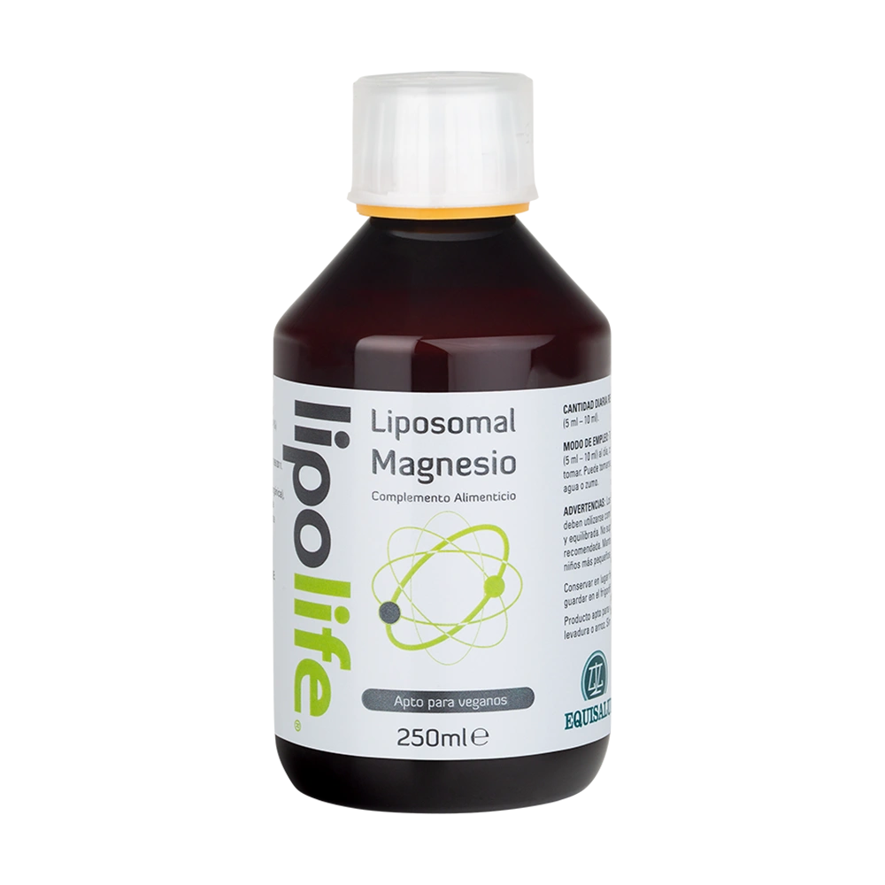 Lipolife Liposomal Magnesio envase de 250 mililitros de la línea Lipolife, producto de Laboratorios Equisalud