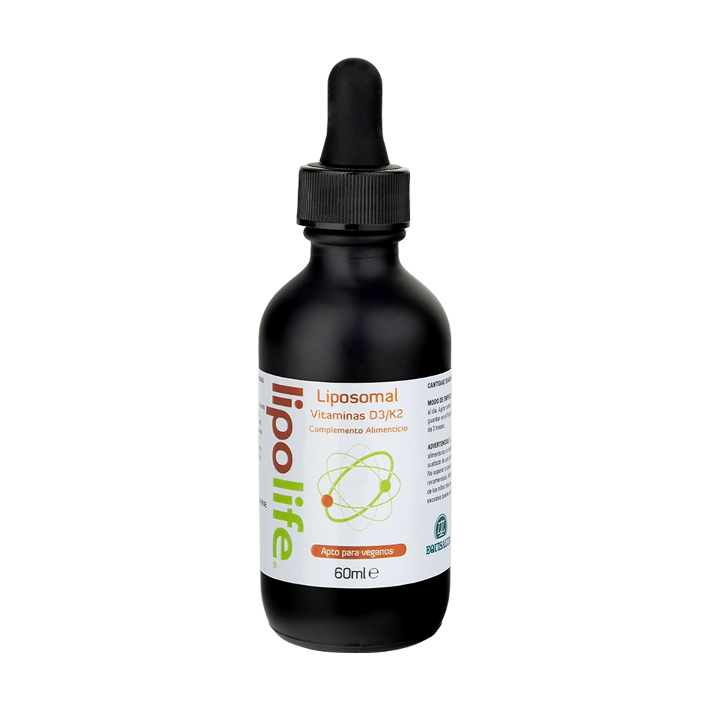 Lipolife Liposomal vitamina D3-K2 envase de 60 mililitros de la línea Lipolife, producto de Laboratorios Equisalud