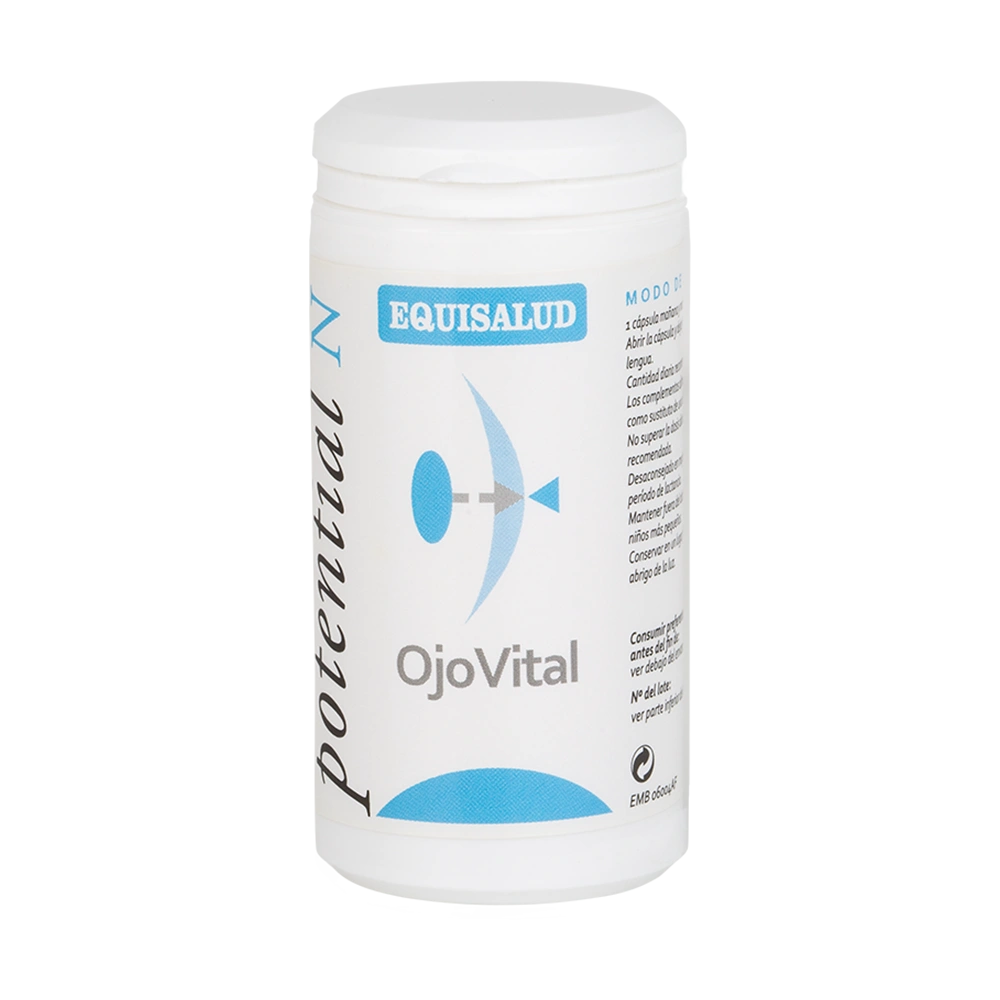 OjoVital bote de 60 cápsulas de la línea Micronutrición Funcional, producto de Laboratorios Equisalud