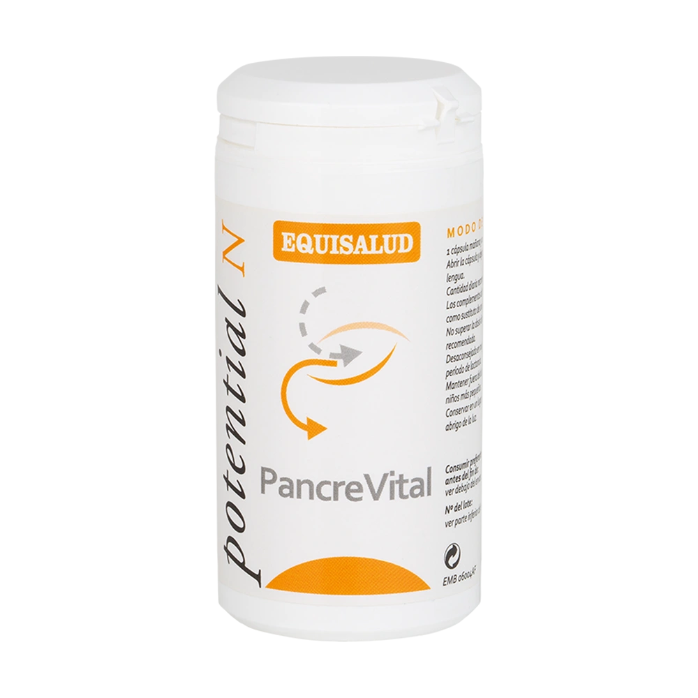 PancreVital bote de 60 cápsulas de la línea Micronutrición Funcional, producto de Laboratorios Equisalud
