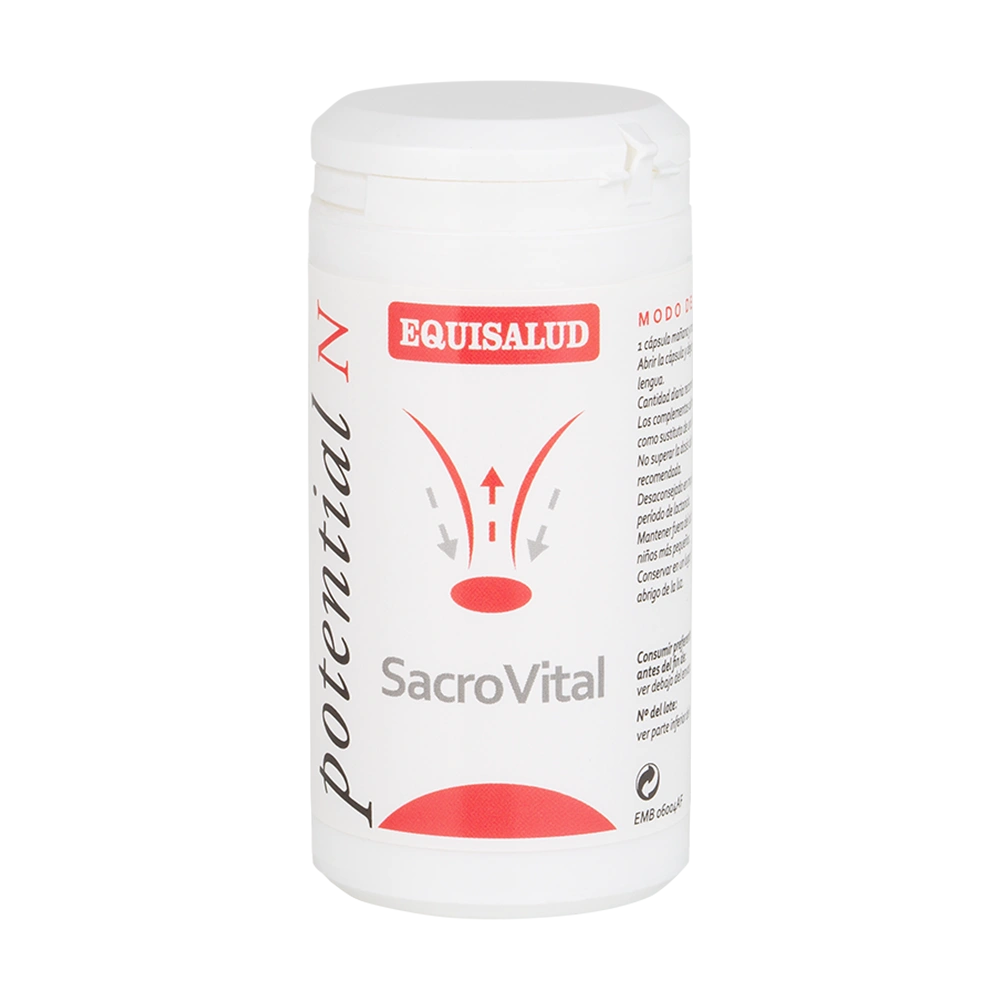 SacroVital bote de 60 cápsulas de la línea Micronutrición Funcional, producto de Laboratorios Equisalud