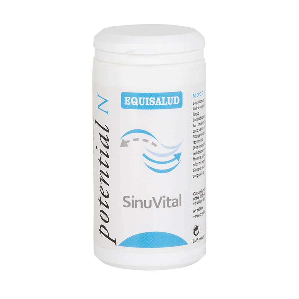 SinuVital bote de 60 cápsulas de Micronutrición Funcional, producto de Laboratorios Equisalud