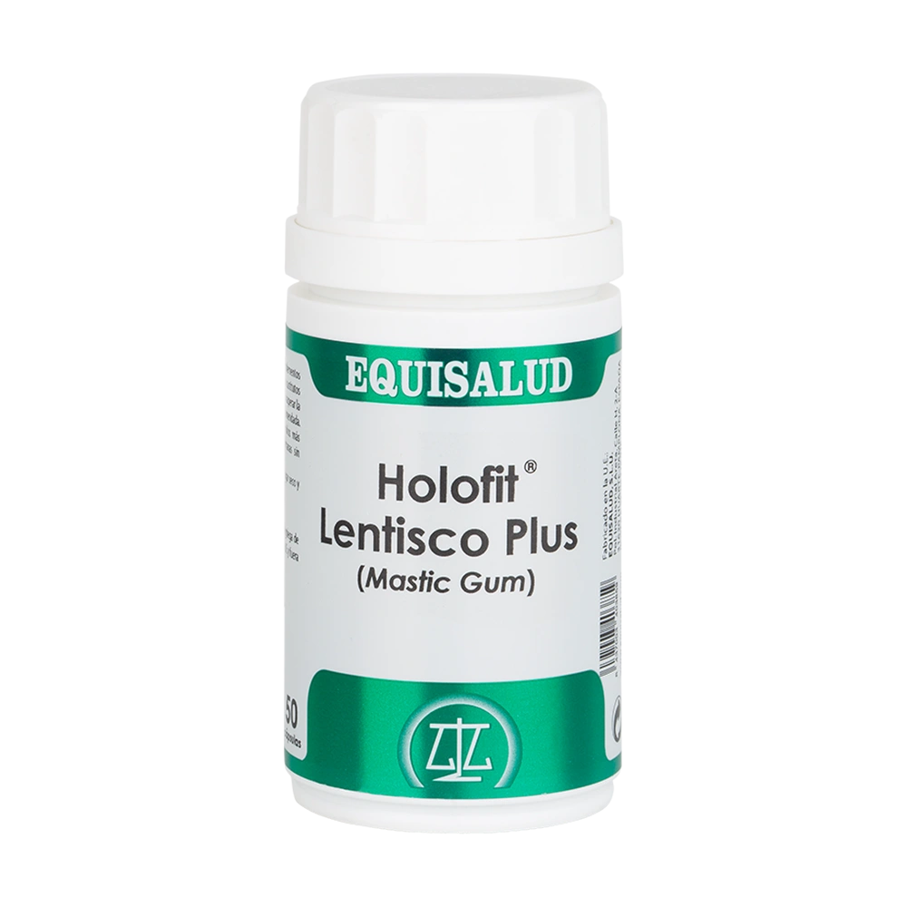 Holofit Lentisco Plus bote de 50 cápsulas de la línea Holofit, producto de Laboratorios Equisalud