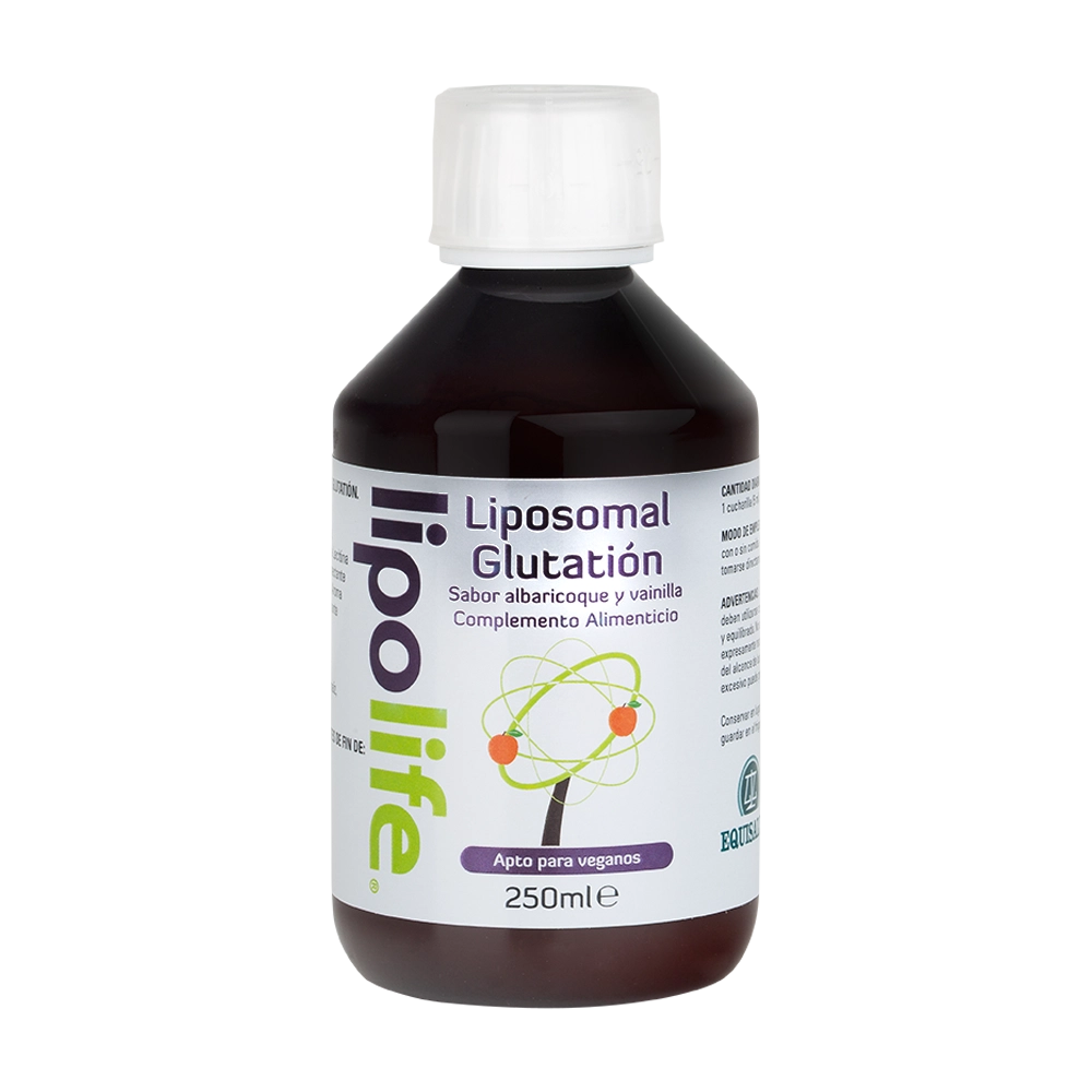 Lipolife Liposomal Glutation Saborizado envase de 250 mililitros de la línea Lipolife, producto de Laboratorios Equisalud