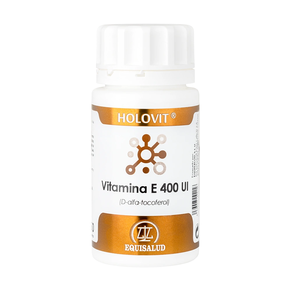 Holovit Vitamina E 400 UI bote de 50 perlas de la línea Holovit, producto de Laboratorios Equisalud