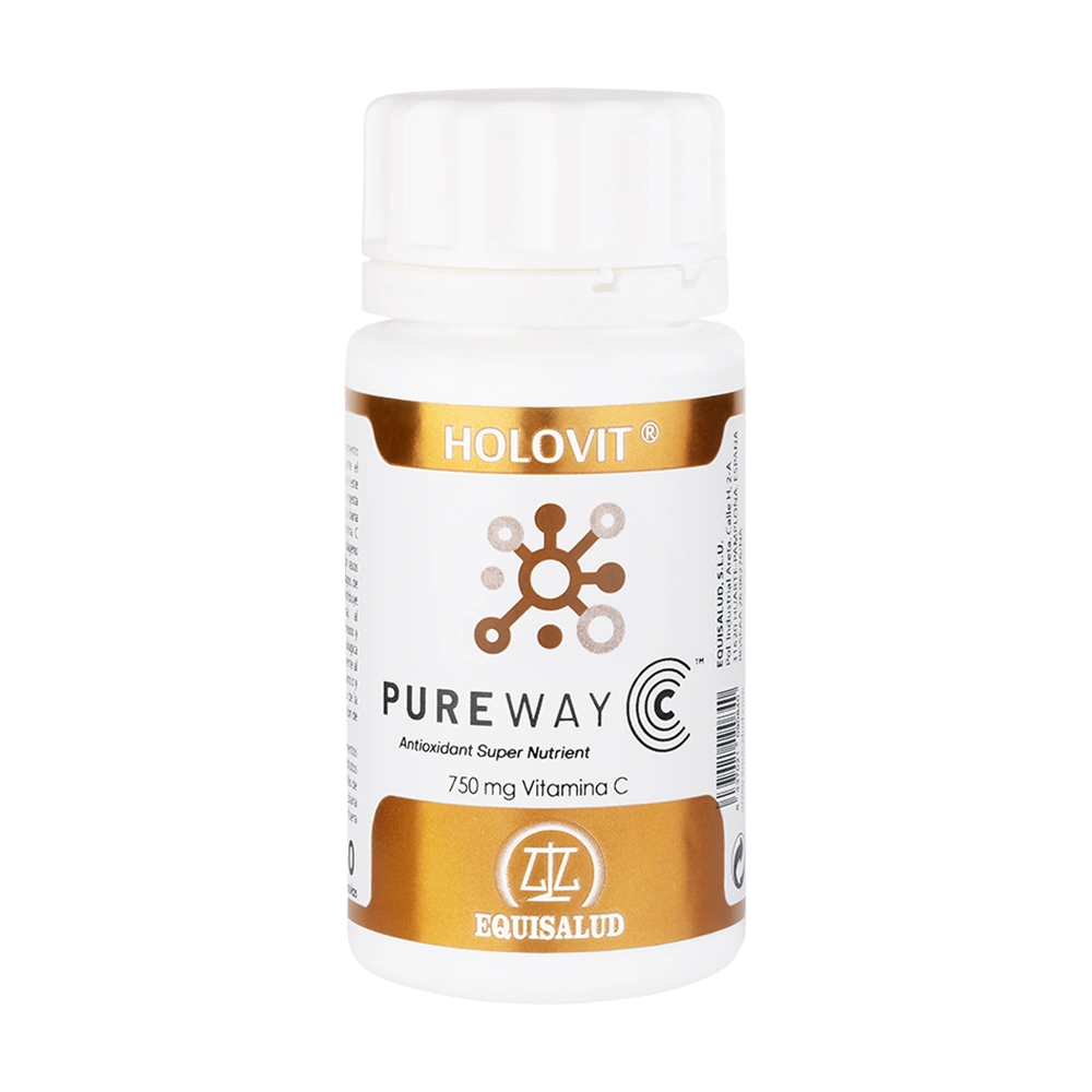 Holovit Pureway C bote de 50 cápsulas de la línea Holovit, producto de Laboratorios Equisalud