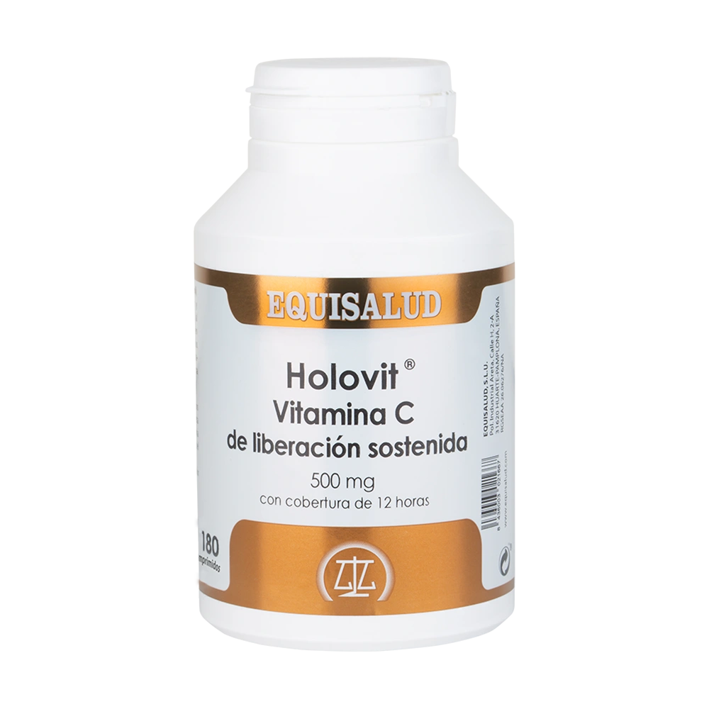 Holovit vitamina C liberación sostenida bote de 180 cápsulas de la línea Holovit, producto de Laboratorios Equisalud