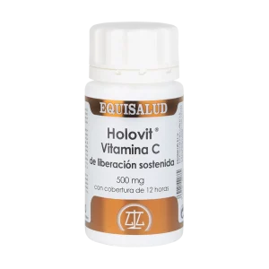 Holovit vitamina C liberación sostenida bote de 50 cápsulas de la línea Holovit, producto de Laboratorios Equisalud