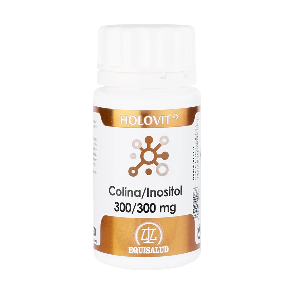 Holovit Colina Inositol bote de 50 cápsulas de la línea Holovit, producto de Laboratorios Equisalud