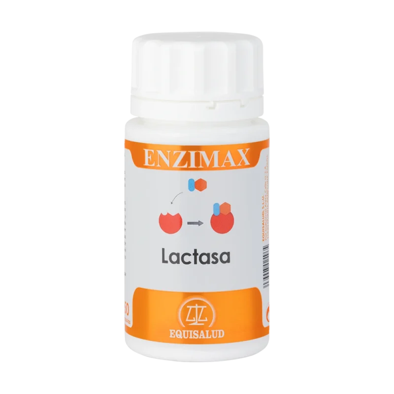 Enzimax Lactasa bote de 50 cápsulas de la línea Enzimax, producto de Laboratorios Equisalud