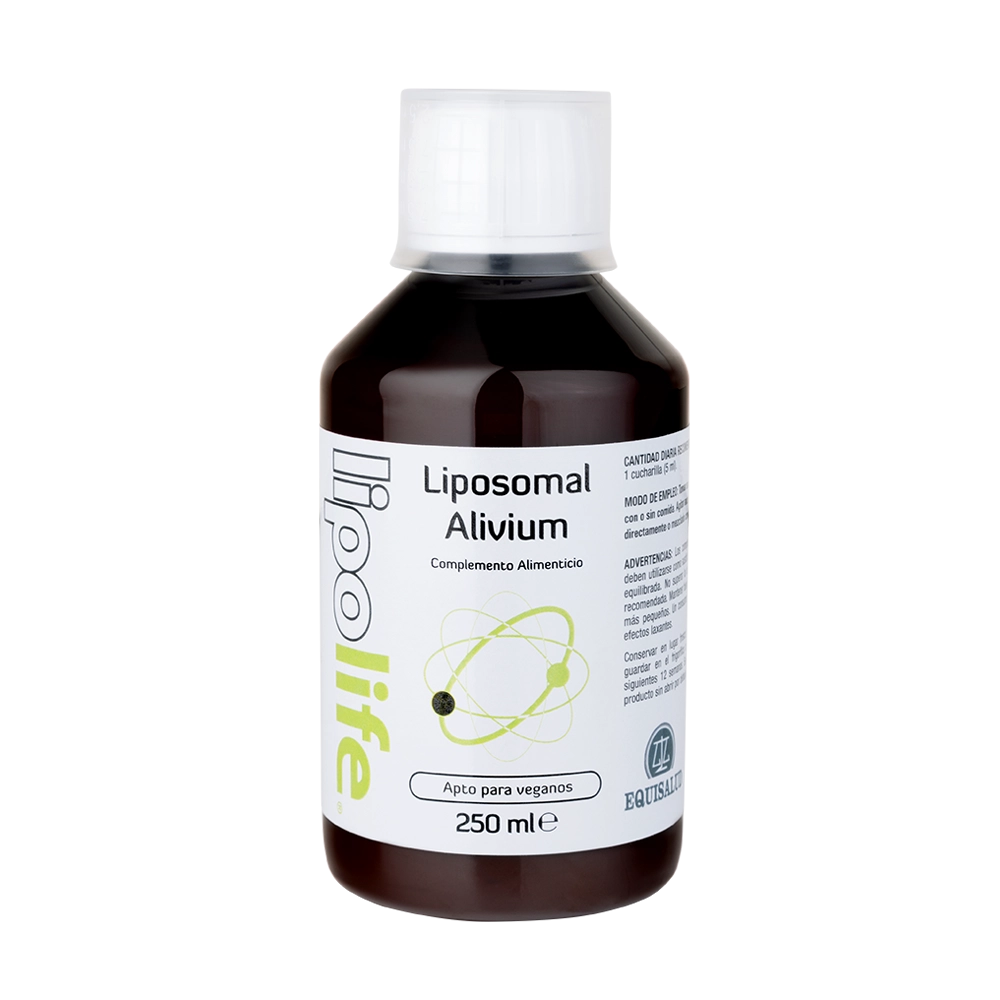 Lipolife Liposomal Alivium envase de 250 mililitros de la línea Lipolife, producto de Laboratorios Equisalud