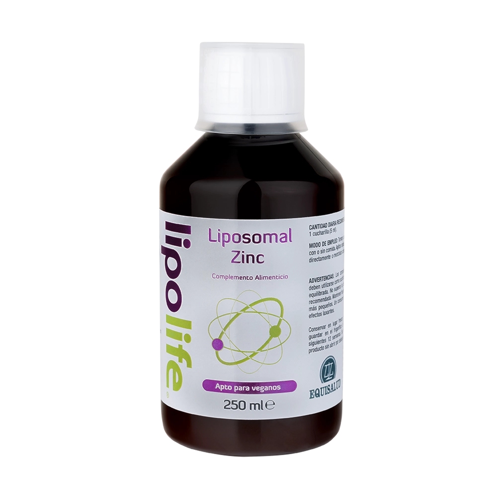 Lipolife Liposomal Zinc Lipolife envase de 250 mililitros de la línea Lipolife, producto de Laboratorios Equisalud