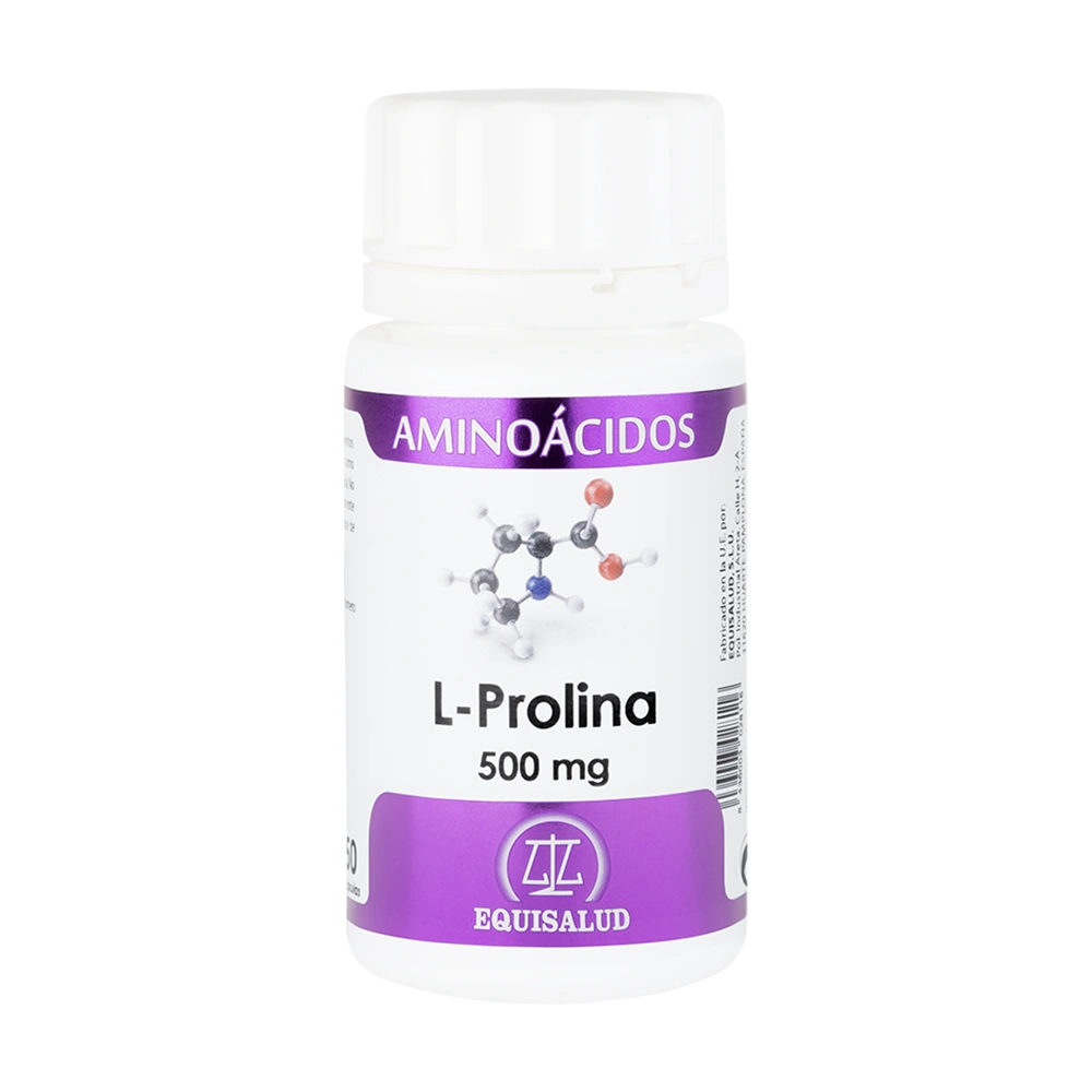 L-Prolina bote de 50 cápsulas de la línea Aminoácidos. producto de Laboratorios Equisalud