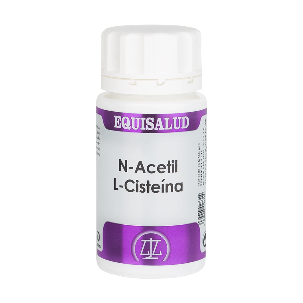 N-Acetil L-Cisteína bote de 50 cápsulas de la línea Aminoácidos, producto de Laboratorios Equisalud
