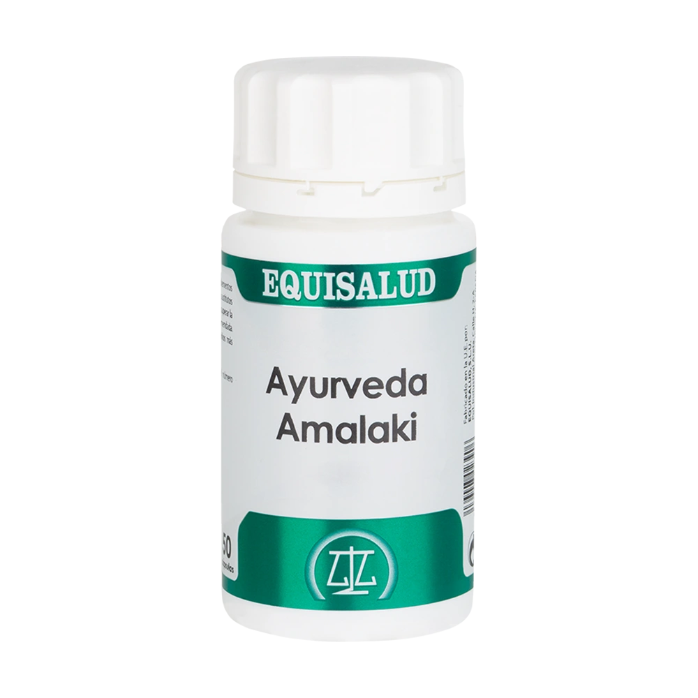 Ayurveda Amalaki bote de 50 cápsulas de la línea Ayurveda, producto de Laboratorios Equisalud