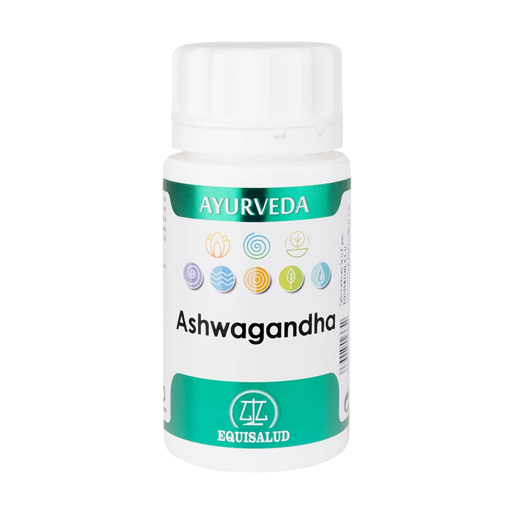 Ayurveda Ashwagandha bote de 50 cápsulas de la línea Ayurveda, producto de Laboratorios Equisalud